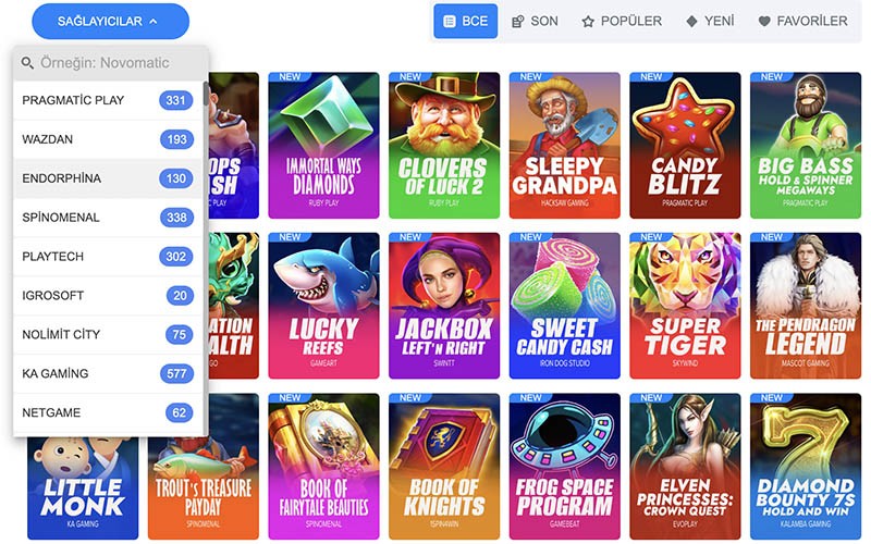 Popüler çevrimiçi casino sağlayıcılarının listesi